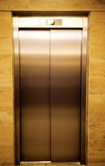 Metal elevator doors
