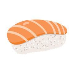 Illustration of Japanese food raw salmon sushi nigiri