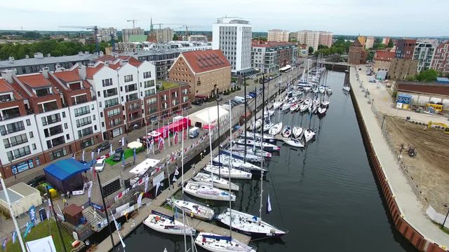 Yachts in the harbor of Gdansk