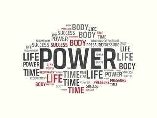 POWER - image with words associated with the topic MERITOCRACY, word, image, illustration