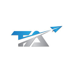TA initial letter logo origami paper plane