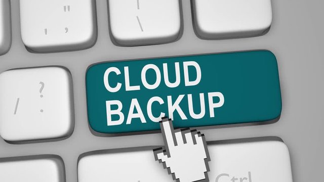 Cloud backup keyboard key animation