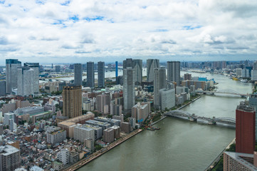 Naklejka premium Widok z lotu ptaka w Tokio, Japonia