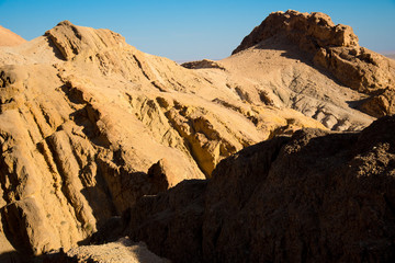 Sahara desert hills, valley and sky
