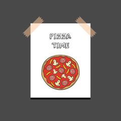 Vector hand drawn pizza background