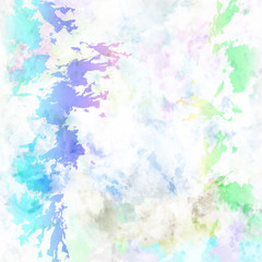 Abstract colored paper. Colored paint stains white background.