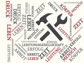 LEISTUNGSGESELLSCHAFT - Bilder mit Wörtern aus dem Bereich Leistungsgesellschaft, Wort, Bild, Illustration