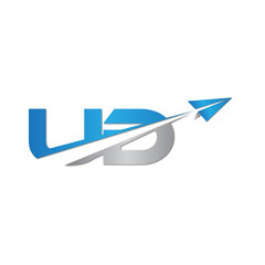 UD initial letter logo origami paper plane
