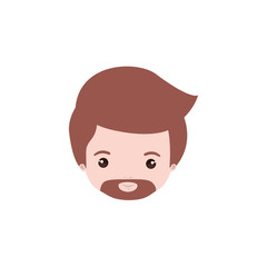 colorful caricature closeup front view face man with van dyke beard