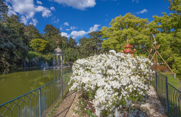 Fototapeta premium GENOA, (GENOVA), APRIL 28, 2017 - Diana Temple in Villa Durazzo- Pallavicini in Genoa Pegli, Italy;