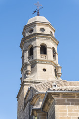 Fototapeta na wymiar Baeza Cathedral tower, Jaen, Spain