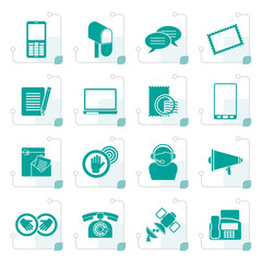 Stylized Contact and communication icons - vector icon set