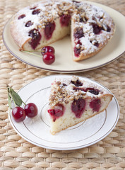 Cherry pie with walnuts