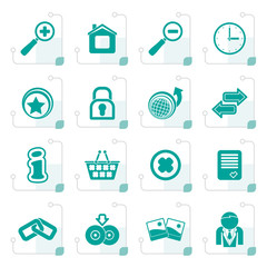 Stylized Web Site and Internet icons - vector icon set