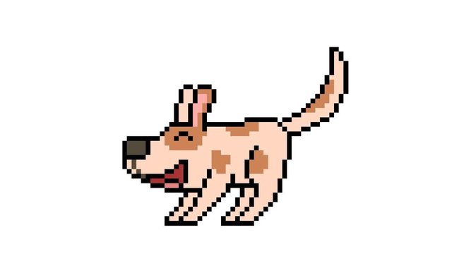  pixel art dog animation
