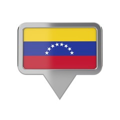 Naklejka premium Venezuela flag location marker icon. 3D Rendering