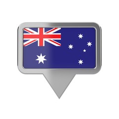 Australia flag location marker icon. 3D Rendering