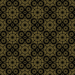 Abstract decorative eastern style luxury golden seamless pattern