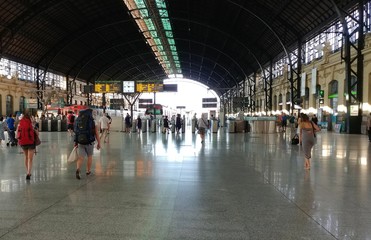 Inside Valencia, Spain Train Station