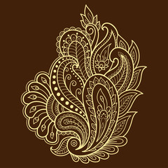 Henna tattoo flower template. Mehndi style. Set of ornamental patterns in the oriental style.