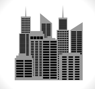 Building and City Illustration at night, City scene on night time, Urban cityscape. Vector image.