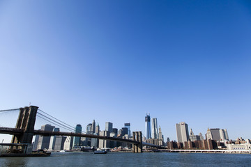 Obraz premium Brooklyn Bridge i Manhattan Skyline