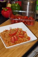 Delicious tomato pasta