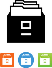 File Cabinet Drawer Icon - Illustration