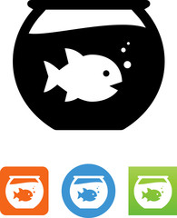 Fish Bowl Icon - Illustration