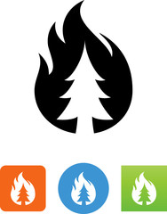 Forest Fire Icon - Illustration