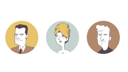 Businessman, wioman, freelancer or teenager. Vector Avatar Portrait Cartoon characters people