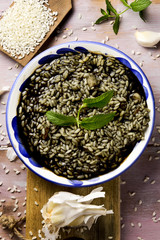 spanish arroz negro or black paella