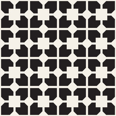 Abstract geometric lines lattice pattern. Seamless vector background. Black and white simple repeating texture.