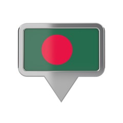 Bangladesh flag location marker icon. 3D Rendering