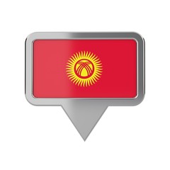 Kyrgystan flag location marker icon. 3D Rendering