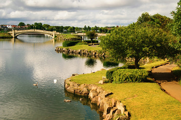 Urban landscape. River and bridge
