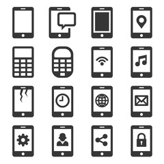 Phone and Communication Icon Set. Vector