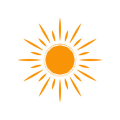Vector sun icon. Isolated on white.
