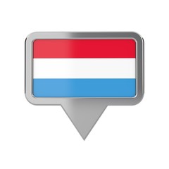 Fototapeta premium Luxembourg flag location marker icon. 3D Rendering