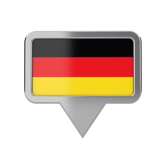 Germany flag location marker icon. 3D Rendering