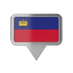 Liechtenstein flag location marker icon. 3D Rendering