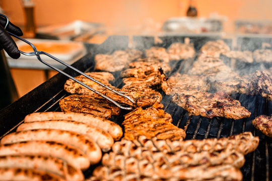Steak Wurst Bratwurst Grill Grillen Zucchini