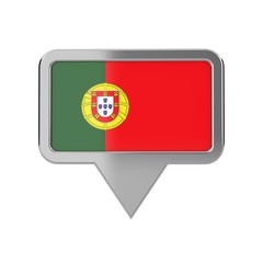 Portugal flag location marker icon. 3D Rendering