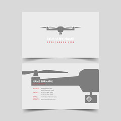 Drone Shop Business card design template. - obrazy, fototapety, plakaty