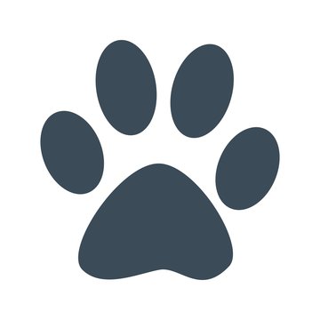 Dog foot print icon isolated on white background