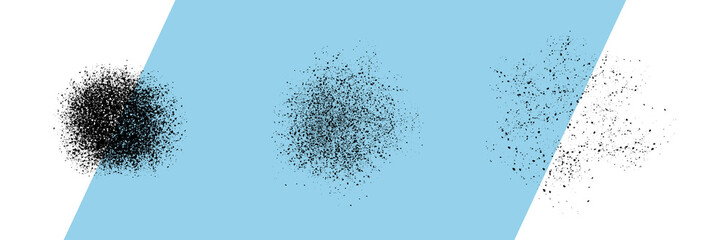 Set of three grunge vector brushes