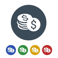 Dollar icon isolated on white background. Coin icon