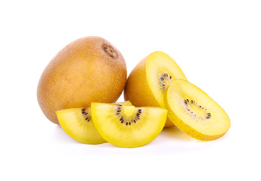 Yellow Kiwi Fruit Isolated On White Background