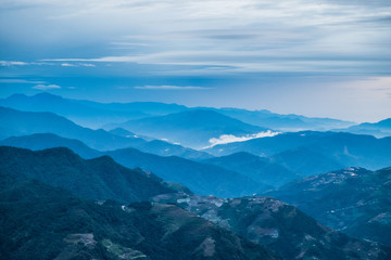 View of Qingjing Hill, Taiwan on Cloudy days