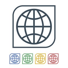 Globe icon isolated on white background